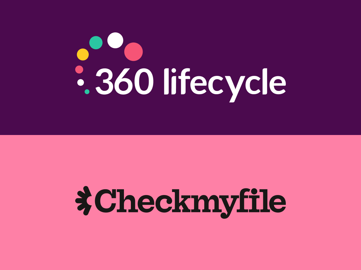 360 Lifecycle x Checkmyfile Logos